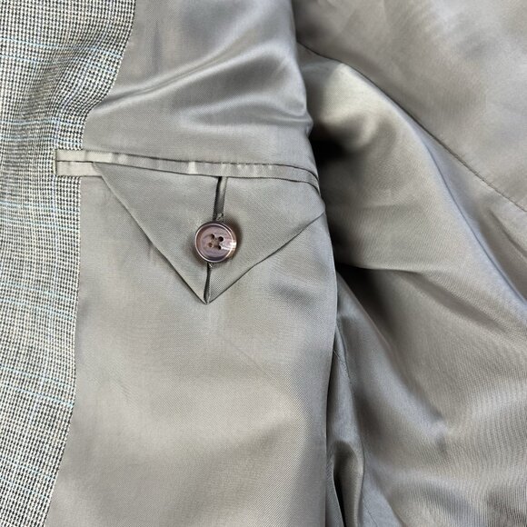 Lauren Ralph Lauren Silk Wool Plaid Sport Coat Blazer Men’s 50R Beige - Picture 6 of 14